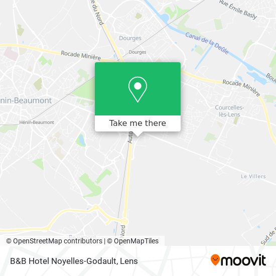 Mapa B&B Hotel Noyelles-Godault