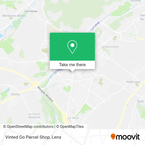 Vinted Go Parcel Shop map