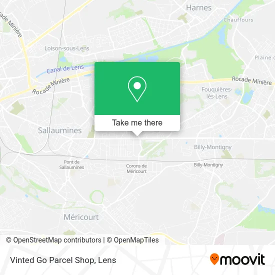 Vinted Go Parcel Shop map