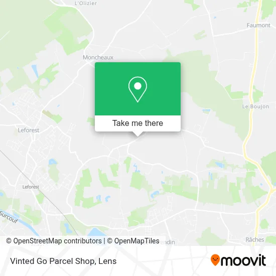 Vinted Go Parcel Shop map