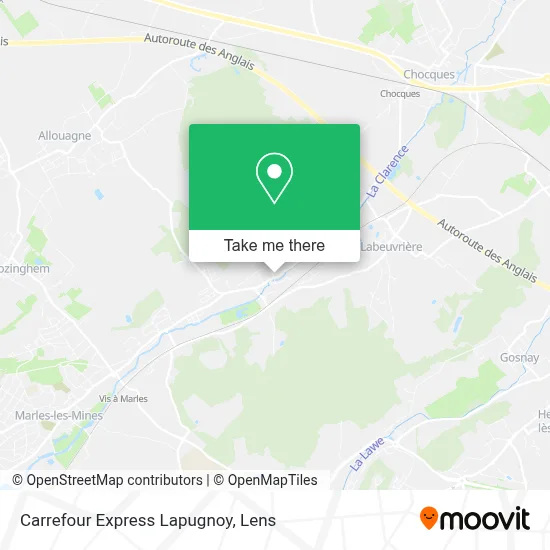 Carrefour Express Lapugnoy map