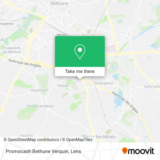Promocash Bethune Verquin map