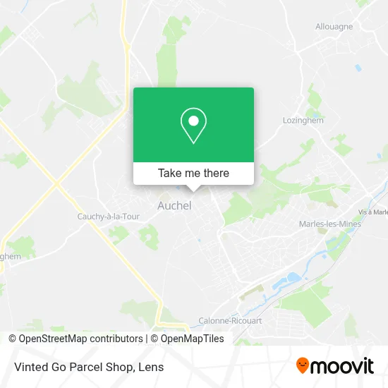 Vinted Go Parcel Shop map