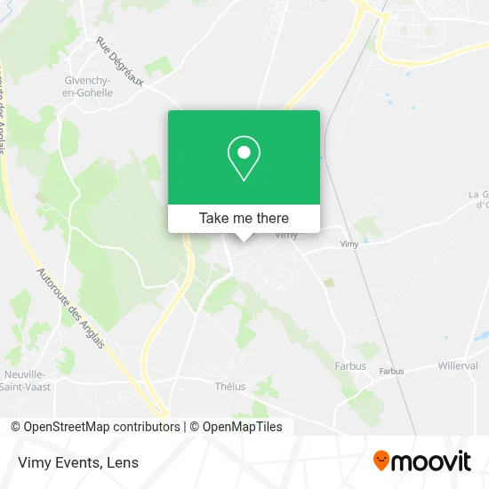 Vimy Events map