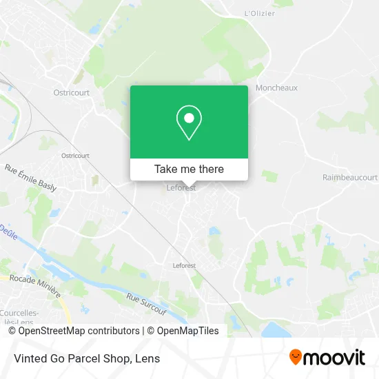 Vinted Go Parcel Shop map