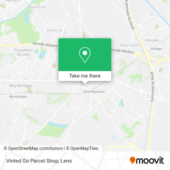 Vinted Go Parcel Shop map