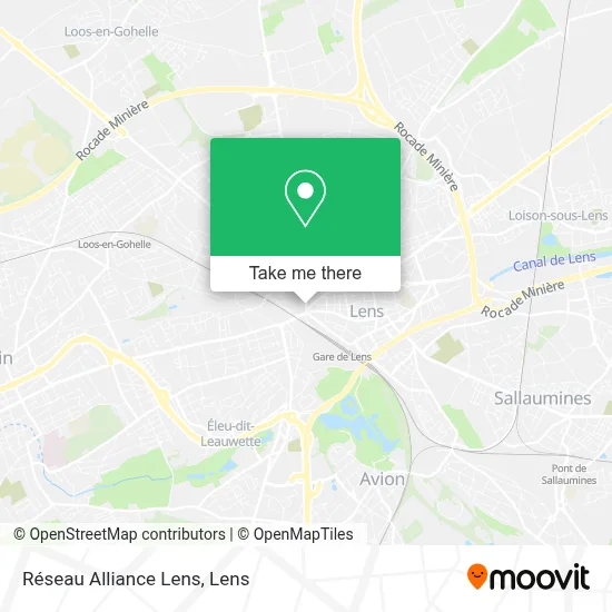 Réseau Alliance Lens map