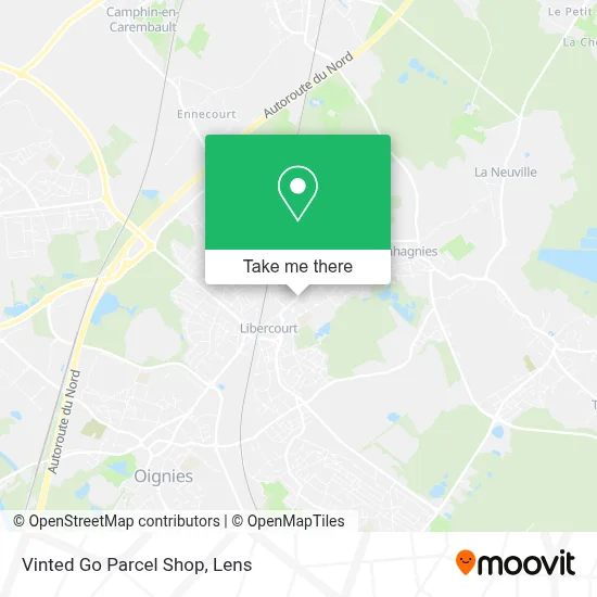 Vinted Go Parcel Shop map