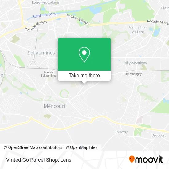 Vinted Go Parcel Shop map