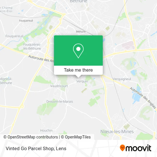Vinted Go Parcel Shop map