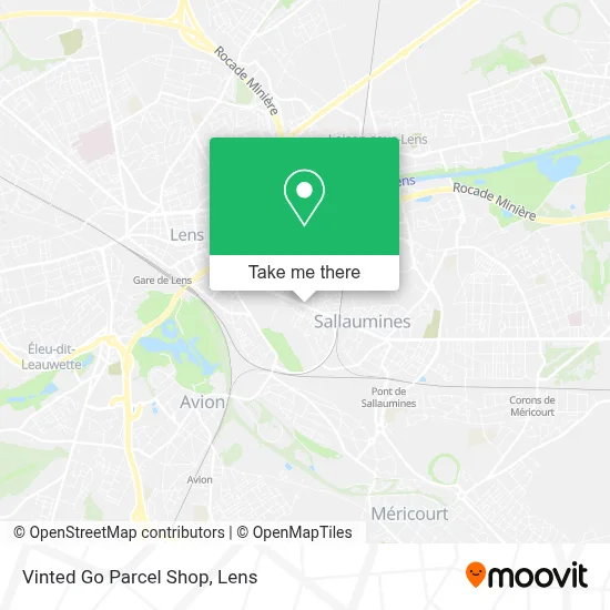 Vinted Go Parcel Shop map