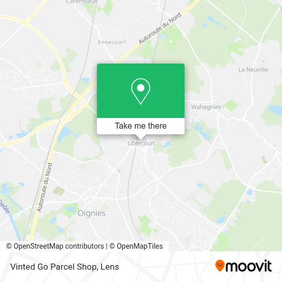 Vinted Go Parcel Shop map