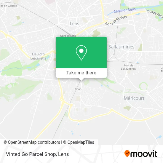 Vinted Go Parcel Shop map