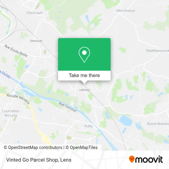 Vinted Go Parcel Shop map