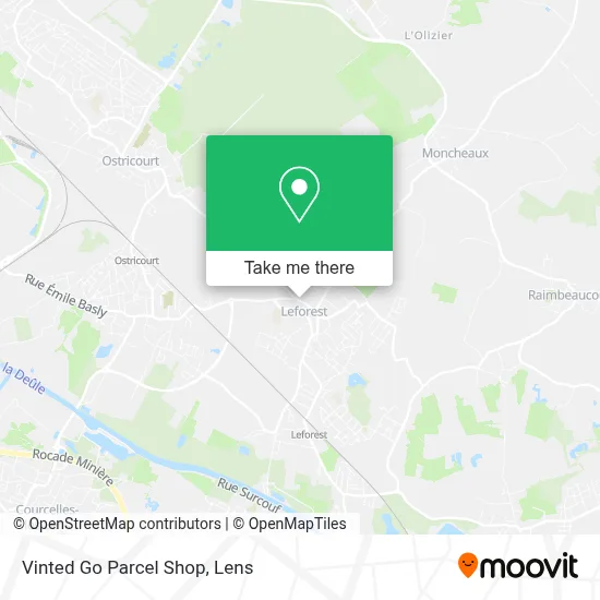 Vinted Go Parcel Shop map