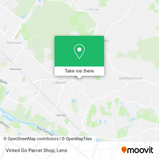 Vinted Go Parcel Shop map