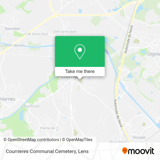 Courrieres Communal Cemetery map