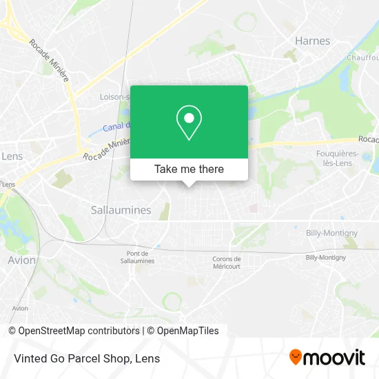Vinted Go Parcel Shop map