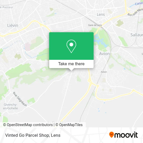 Vinted Go Parcel Shop map