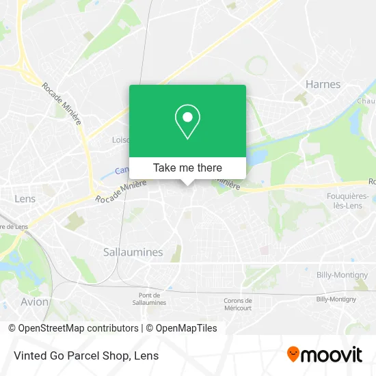 Vinted Go Parcel Shop map