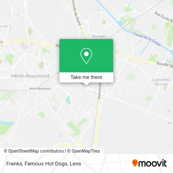 Franks, Famous Hot Dogs map