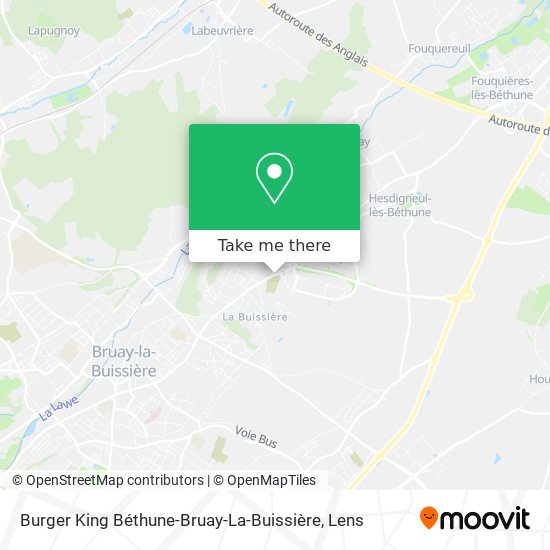 Mapa Burger King Béthune-Bruay-La-Buissière