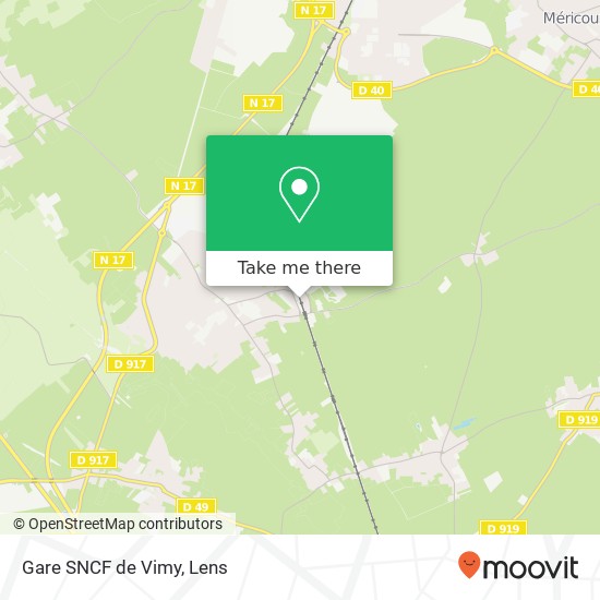 Mapa Gare SNCF de Vimy