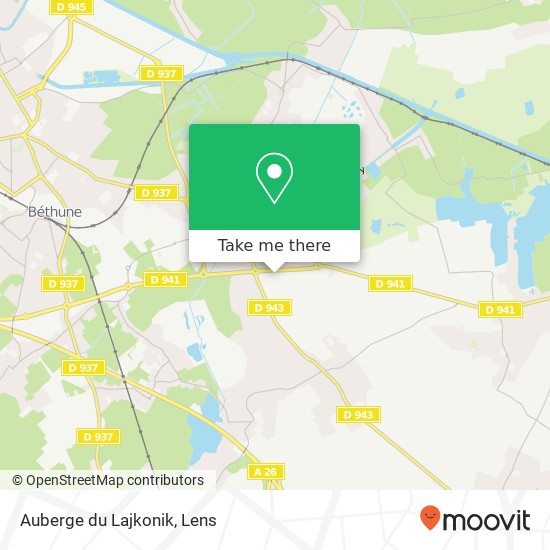 Mapa Auberge du Lajkonik, 46 Rue Arthur Lamendin 62660 Beuvry