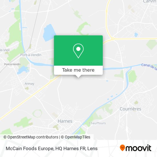 McCain Foods Europe, HQ Harnes FR map