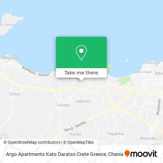 Argo Apartments Kato Daratso Crete Greece map
