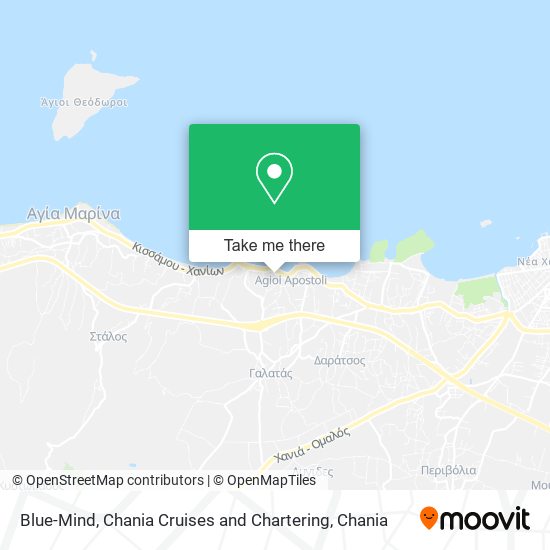 Blue-Mind, Chania Cruises and Chartering map