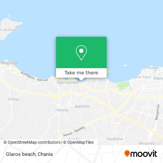 Glaros beach map