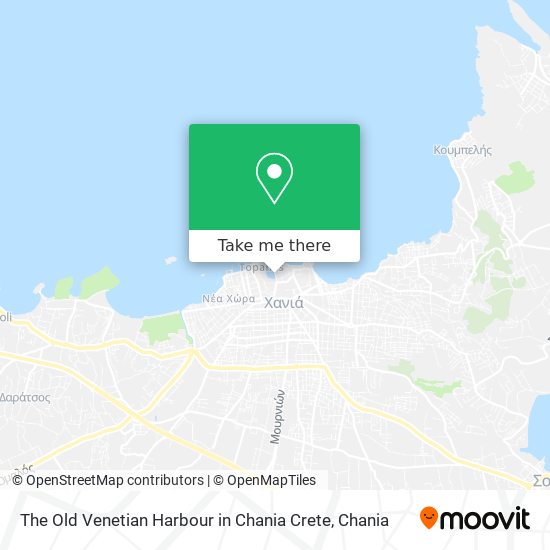 The Old Venetian Harbour in Chania Crete map