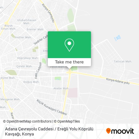 Adana Çevreyolu Caddesi / Ereğli Yolu Köprülü Kavşağı map