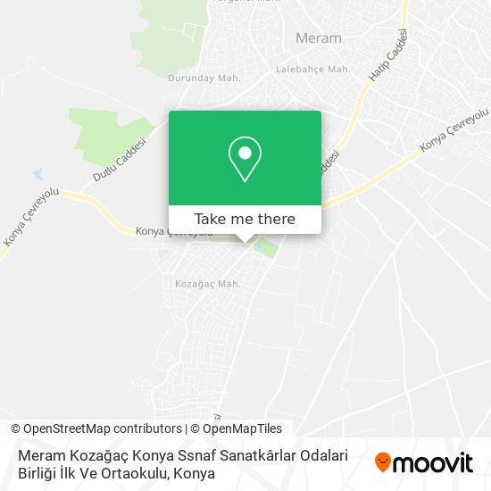 Meram Kozağaç Konya Ssnaf Sanatkârlar Odalari Birliği İlk Ve Ortaokulu map