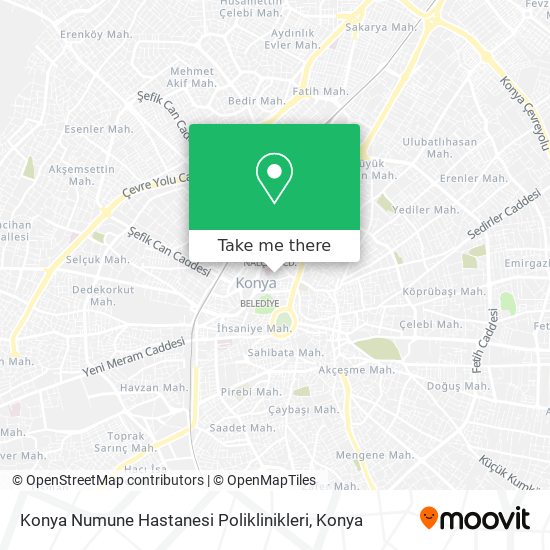 Konya Numune Hastanesi Poliklinikleri map