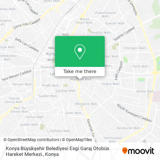 Konya Büyükşehir Belediyesi Esgi Garaj Otobüs Hareket Merkezi. map