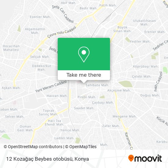 12 Kozağaç Beybes otobüsü map