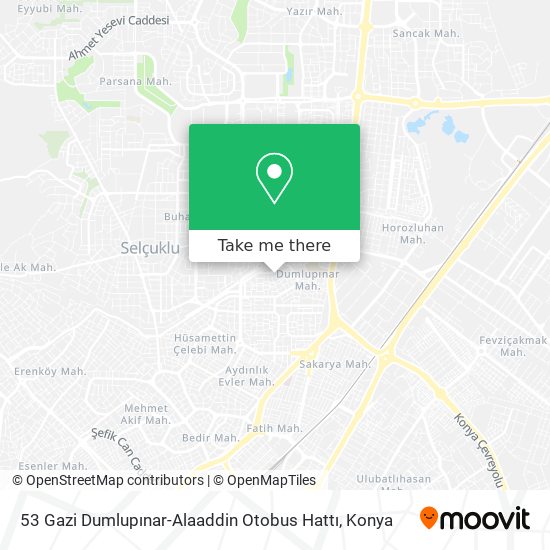 53 Gazi Dumlupınar-Alaaddin Otobus Hattı map
