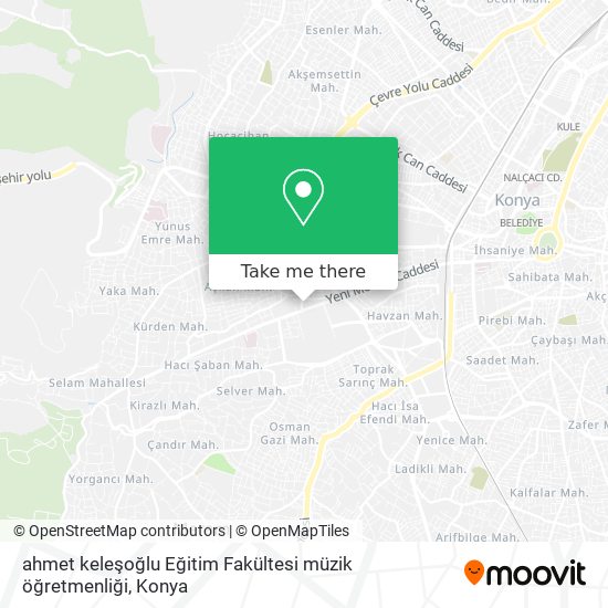 ahmet keleşoğlu Eğitim Fakültesi müzik öğretmenliği map