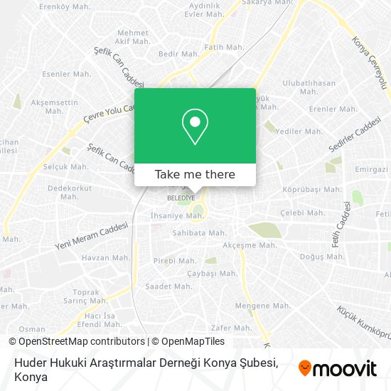 Huder Hukuki Araştırmalar Derneği Konya Şubesi map