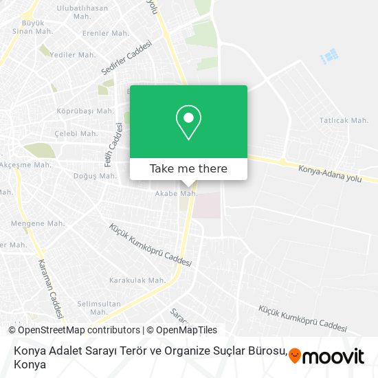 Konya Adalet Sarayı Terör ve Organize Suçlar Bürosu map
