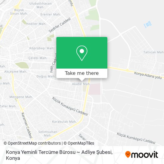 Konya Yeminli Tercüme Bürosu ~ Adliye Şubesi map