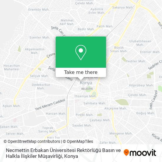 Necmettin Erbakan Üniversitesi Rektörlüğü Basın ve Halkla İlişkiler Müşavirliği map