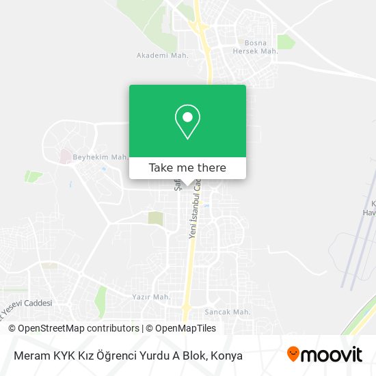 Meram KYK Kız Öğrenci Yurdu A Blok map