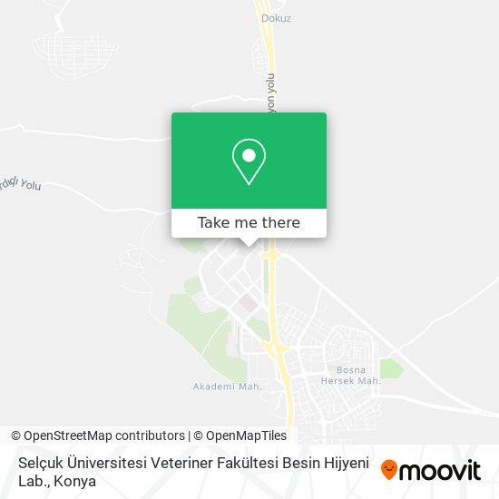 Selçuk Üniversitesi Veteriner Fakültesi Besin Hijyeni Lab. map