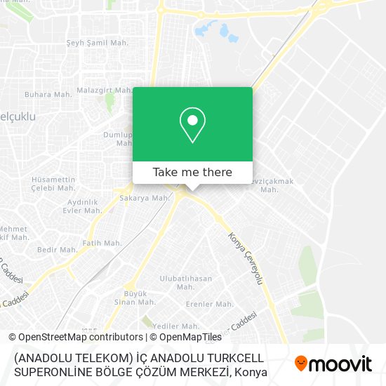 (ANADOLU TELEKOM)  İÇ ANADOLU TURKCELL SUPERONLİNE  BÖLGE  ÇÖZÜM MERKEZİ map