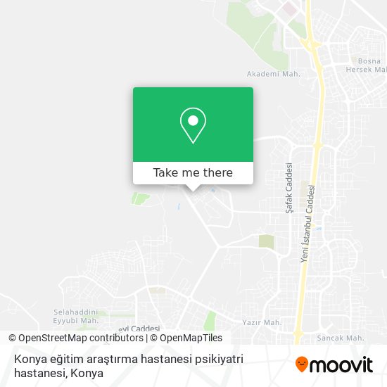 Konya eğitim araştırma hastanesi psikiyatri hastanesi map