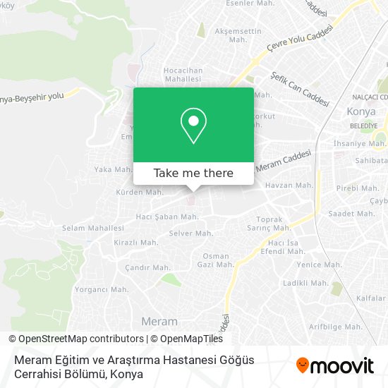 Meram Eğitim ve Araştırma Hastanesi Göğüs Cerrahisi Bölümü map