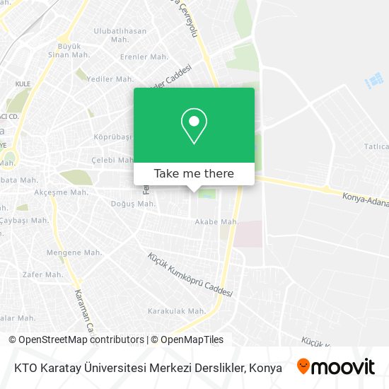 KTO Karatay Üniversitesi Merkezi Derslikler map